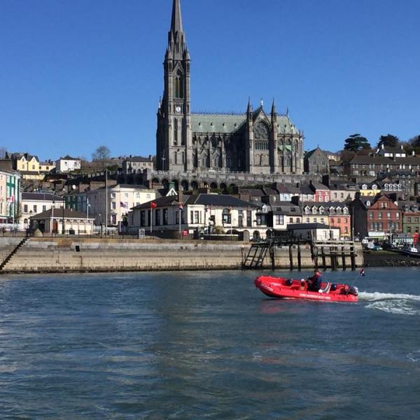 a small boat in a large body of water