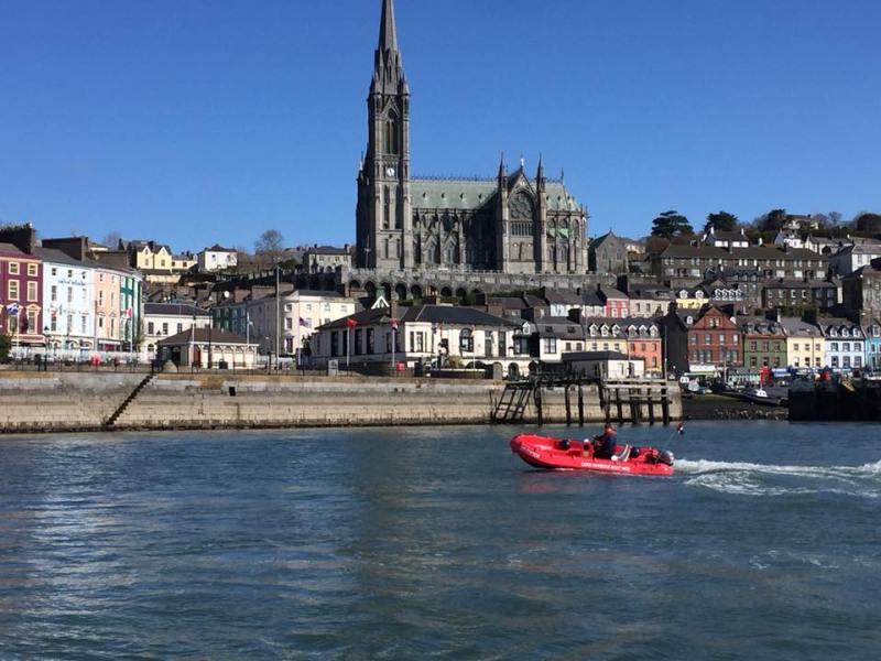 a small boat in a large body of water